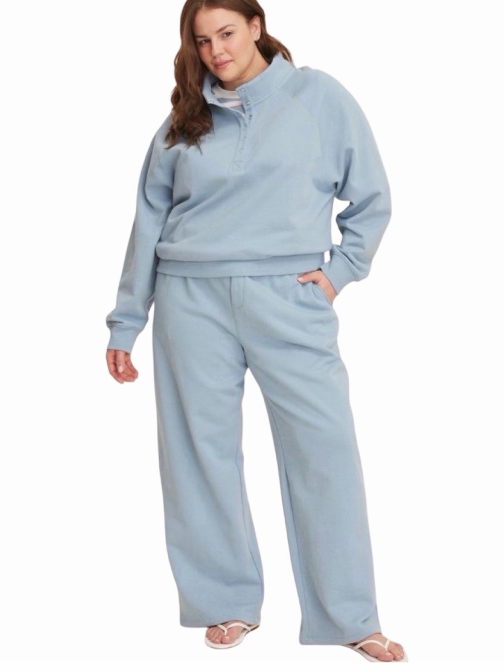 PARKE x Target High Rise Boxer Sweatpants - Size 1X - Light Blue